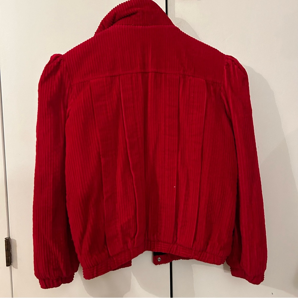 Super cuter vintage red corduroy coat with puff shoulders - Picture 4 of 4